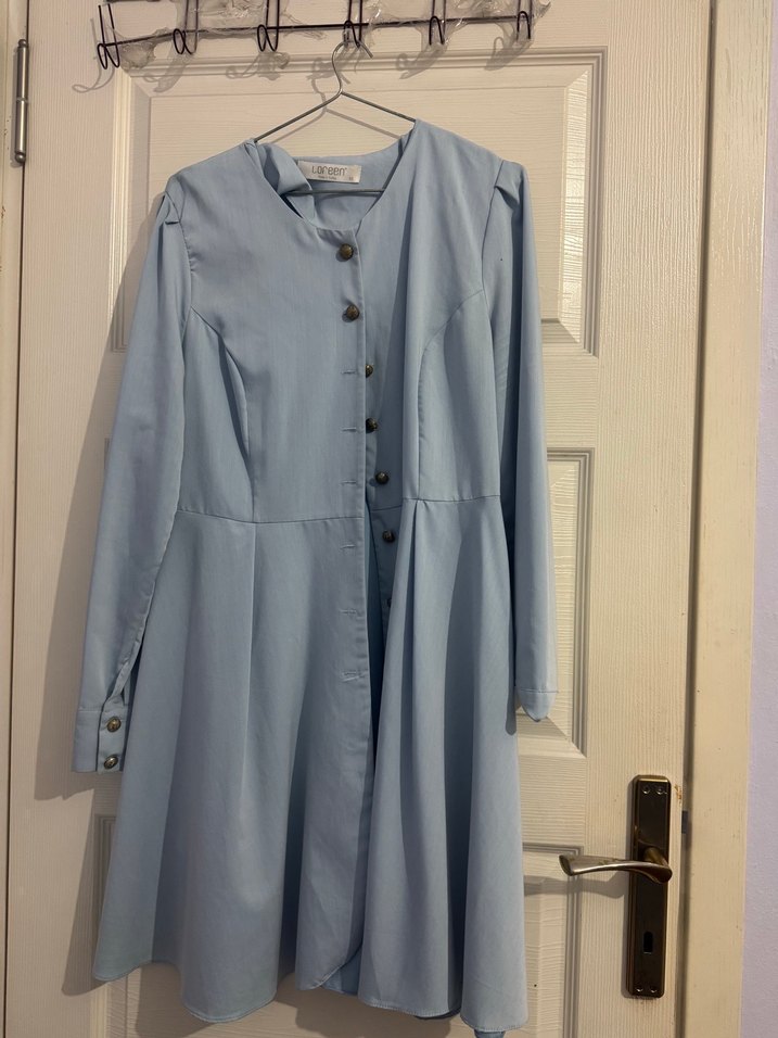 Mavi Uzun Düğmeli tunik - Görsel 2