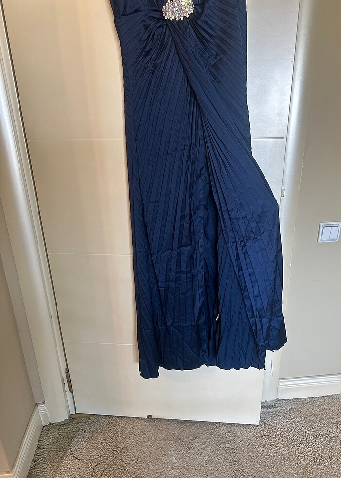 GECE MAVİSİ UZUN ELBİSE - Görsel 2