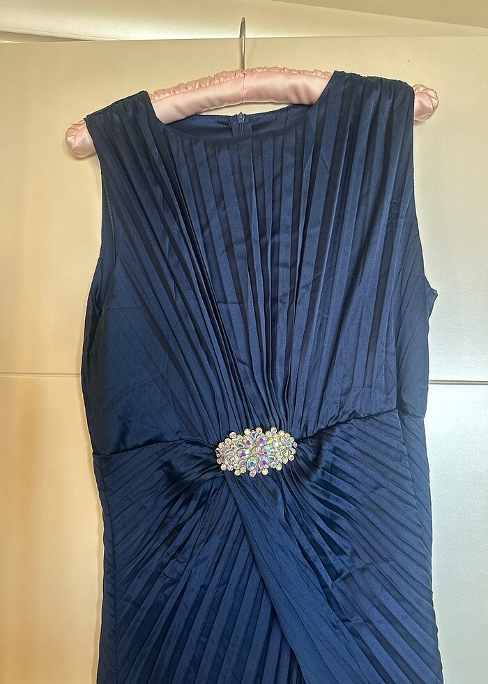 GECE MAVİSİ UZUN ELBİSE - Görsel 3