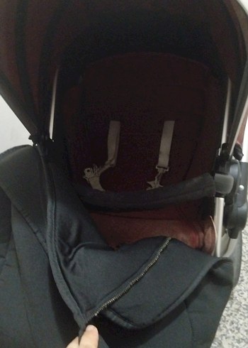 Bordo ve Gri Bebek Arabası - Görsel 5