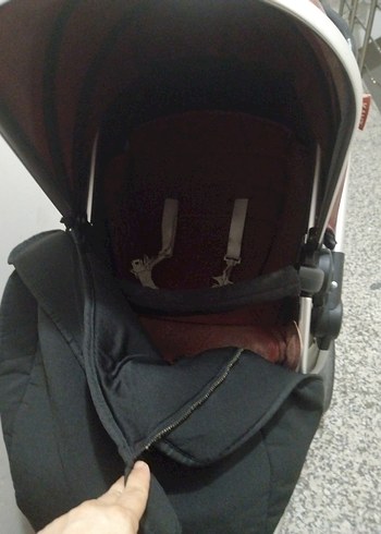 Bordo ve Gri Bebek Arabası - Görsel 4