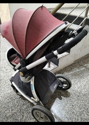 Bordo ve Gri Bebek Arabası - Görsel 2