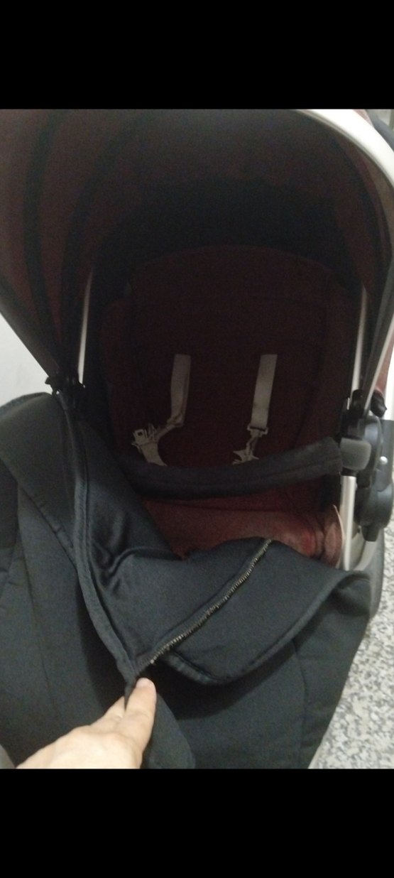 Bordo ve Gri Bebek Arabası - Görsel 5