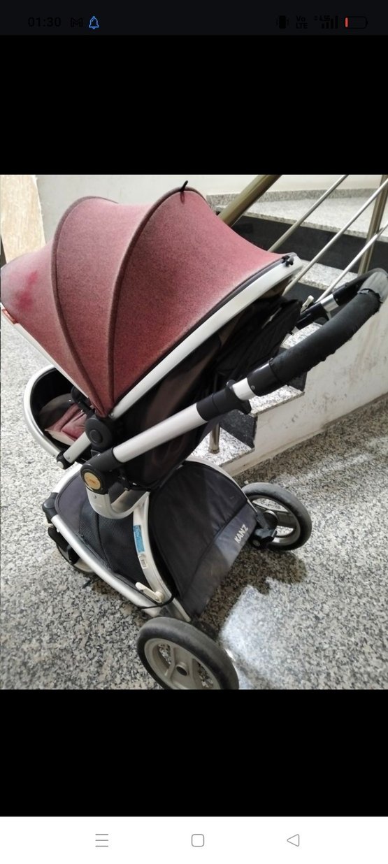 Bordo ve Gri Bebek Arabası - Görsel 2