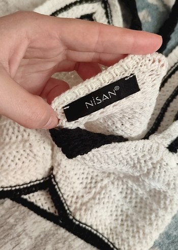 s Beden Bohem Siyah Beyaz Örgü Bralet