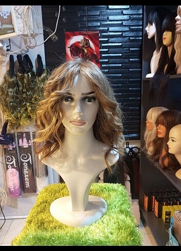 kumral arası ışıltılı peruk gerçek saç