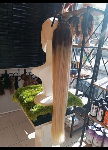 Diğer 75 cm 120 gram ombreli platin at kuyruğu