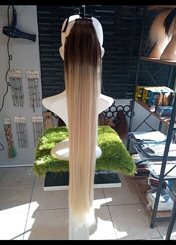 Beden 75 cm 120 gram ombreli platin at kuyruğu