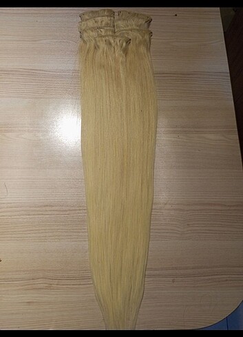 Beden 70 cm 160 gram platin 8 parça çıtçıt gerçek saç
