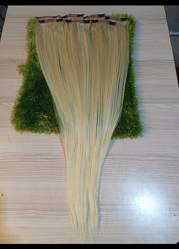 70 cm 160 gram platin 8 parça çıtçıt gerçek saç