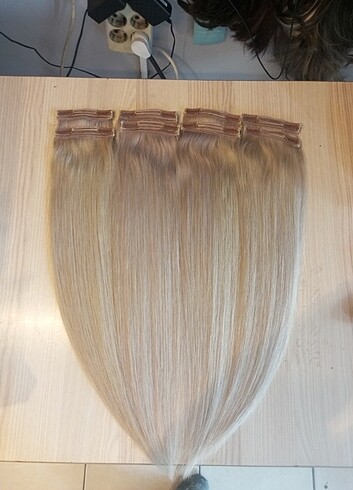 70 cm 160 gram 8 parça küllü platin gerçek saç