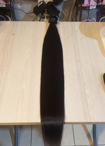 80 cm 200 adet siyah 08 lik mikro kaynak saç