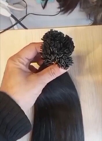 Diğer 80 cm 200 adet siyah 08 lik mikro kaynak saç