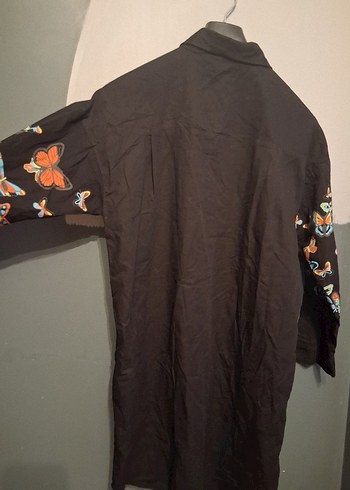 Çok Renkli Kelebek Desenli Uzun Kollu Gömlek - Görsel 3