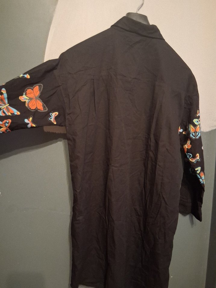 Çok Renkli Kelebek Desenli Uzun Kollu Gömlek - Görsel 3