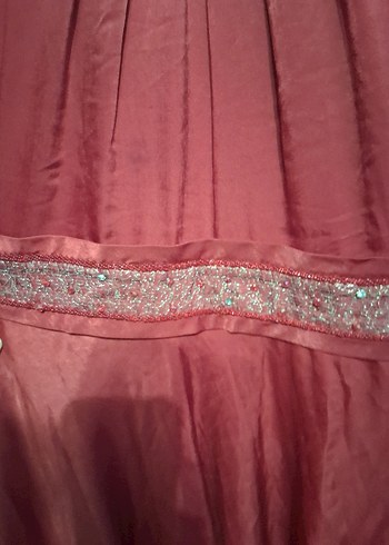 Kırmızı Vintage Nakışlı Uzun Elbise - Görsel 3