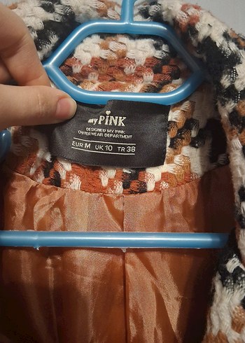 Düğmeli Kahverengi Desenli Kadın Kaban - Görsel 3