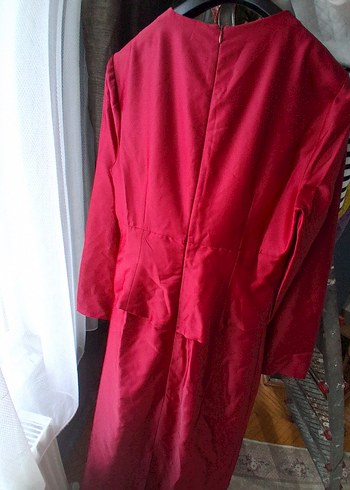 Bordo Uzun Kollu Drapeli Kadın Elbise - Görsel 10