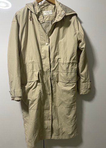 Bej Kadın Uzun Boy Yağmurluk - Görsel 2