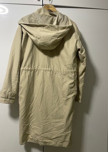 Bej Kadın Uzun Boy Yağmurluk - Görsel 4