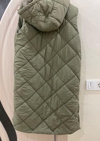 Uzun Kesim Kapüşonlu Kadın Yelek - Görsel 5