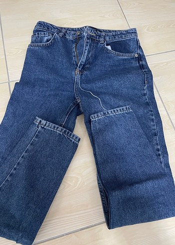 kot Mavi Düğmeli Kadın Kot Pantolon - Görsel 2