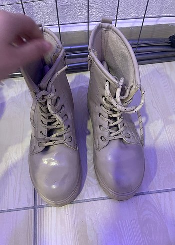 bej Bağcıklı Yüksek Topuklu Kadın Bot - Görsel 5