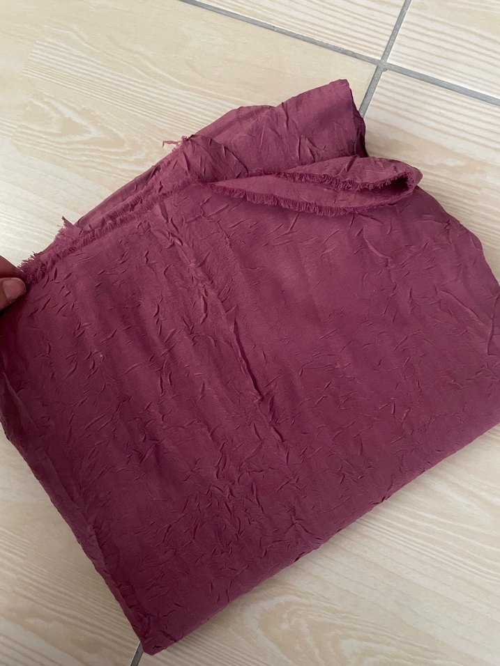 Bordo Pileli Keten Kadın Şal - Görsel 2