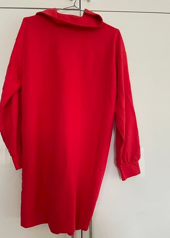 Kırmızı Yarım Fermuarlı Yüksek Yakalı Sweatshirt - Görsel 2