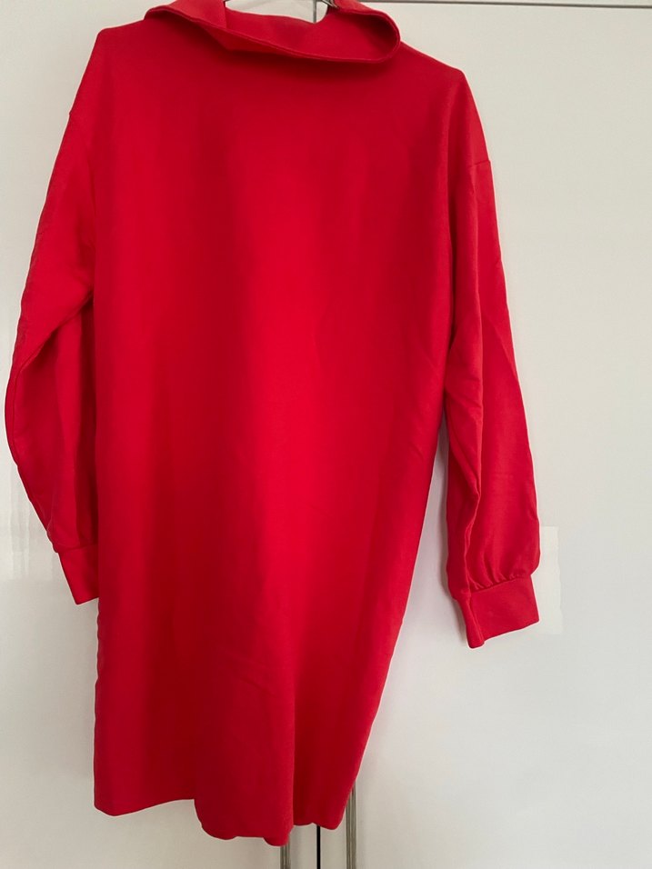 Kırmızı Yarım Fermuarlı Yüksek Yakalı Sweatshirt - Görsel 3