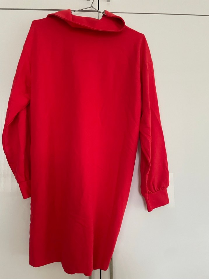 Kırmızı Yarım Fermuarlı Yüksek Yakalı Sweatshirt - Görsel 2