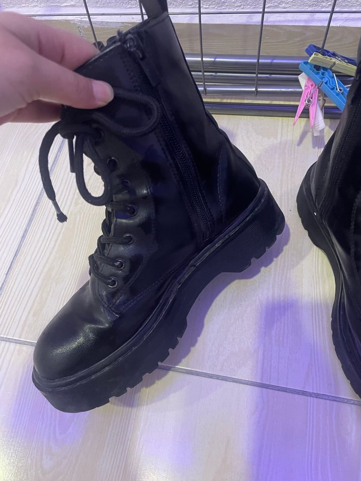 Siyah Bağcıklı Stiletto Topuklu Kadın Bot - Görsel 3