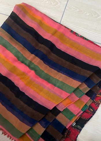 Kadın Çok Renkli Bohem Dökümlü Şal - Görsel 2