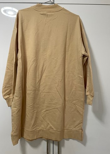 Bej Baskılı Midi Sweatshirt Kadın - Görsel 3