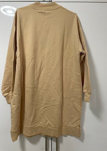 Bej Baskılı Midi Sweatshirt Kadın - Görsel 4