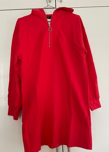 Kırmızı Yüksek Yakalı Fermuarlı Sweatshirt - Görsel 2