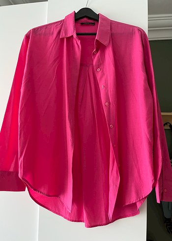 Pembe Düğmeli Kadın Gömlek