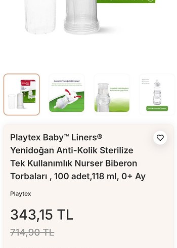 Playtex Bebek Biberonu İçin 50 Adet Tek Kullanımlık İç Torba - Görsel 6