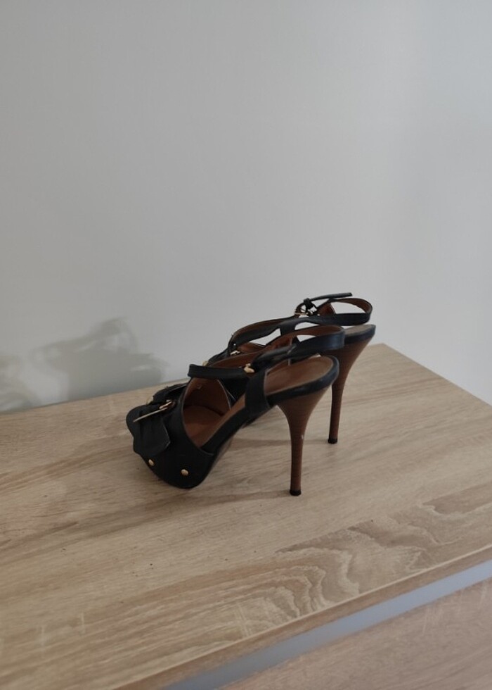 Siyah topuklu abiye ayakkabı  - Görsel 4