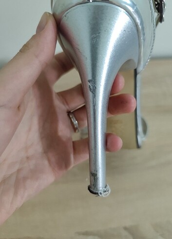 Gümüş renkli abiye ayakkabı 