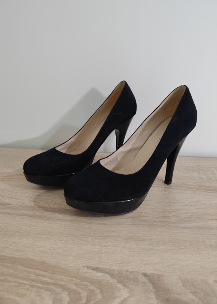 Siyah platform topuk ayakkabı - Görsel 5