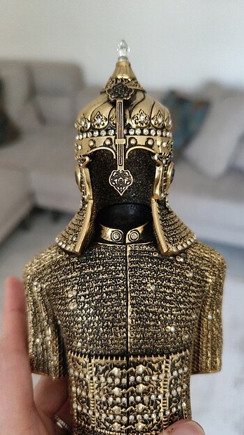 Dekoratif  cevşenül kebir  yazılı zırhlı asker heykeli - Görsel 5