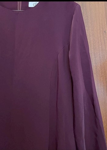 Bordo Salaş Uzun Kadın Elbise - Görsel 5