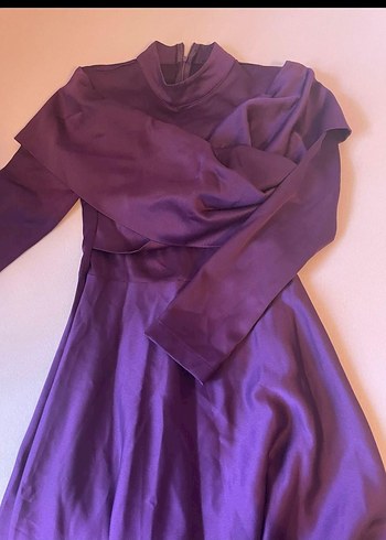 Mor Drapeli Strappy Midi Elbise - Görsel 6