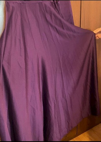 Mor Drapeli Strappy Midi Elbise - Görsel 8