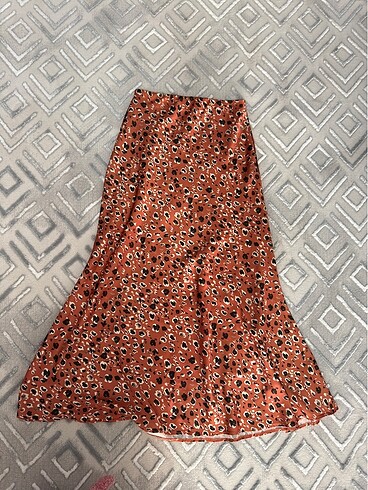 Leopar desenli midi etek
