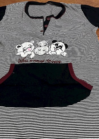 Düğmeli Gri Pamuklu Hamile Tişörtü - Görsel 2