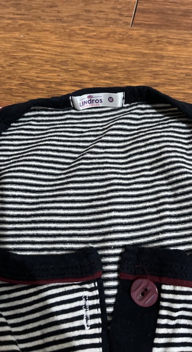 Düğmeli Gri Pamuklu Hamile Tişörtü - Görsel 4