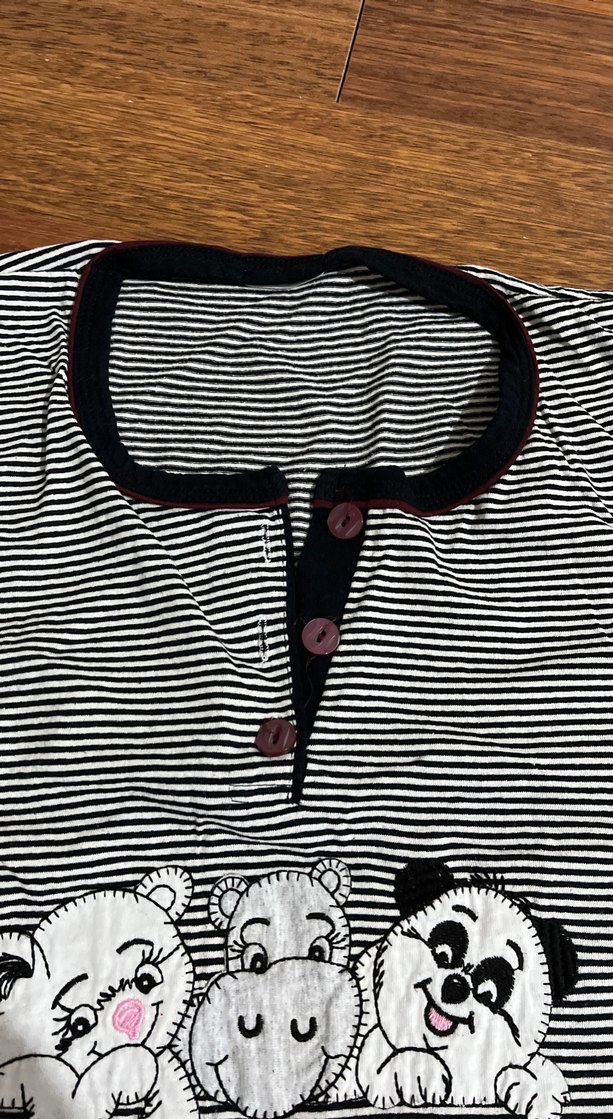 Düğmeli Gri Pamuklu Hamile Tişörtü - Görsel 3