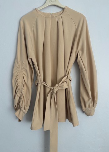 s Beden camel Renk Kadın Camel Renkli Boğazlı Sweatshirt